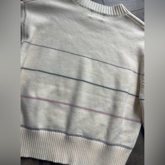 Thread & Supply Cream Sweater with Pastel Stripes - Picture 4 of 5
